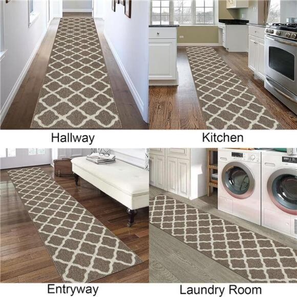 Washable Runner Rug 20"x59" Non Slip Rubber Backing Long Door Mats Entryway Rug - Picture 5 of 7
